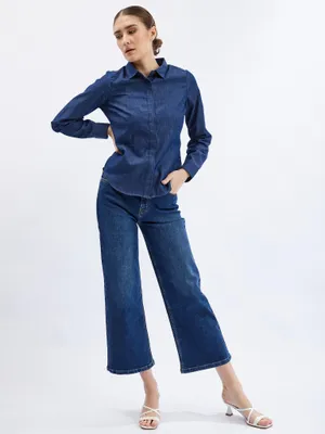 Produktbild von Orsay Dunkelblaues Damen-Jeanshemd 660086550000__38