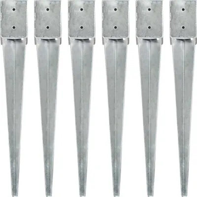 Produktbild von Erdspieße 6 Stk. Silbern 10×10×76 cm Verzinkter Stahl