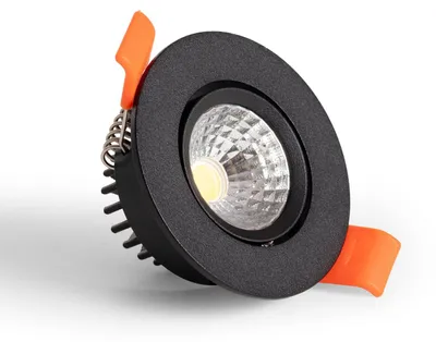Produktbild von LED Downlight Einbaustrahler 3W Rund COB CRI90 Ausschnitt Ø 55 mm Schwarz No Flicker 2700K Warmweiß
