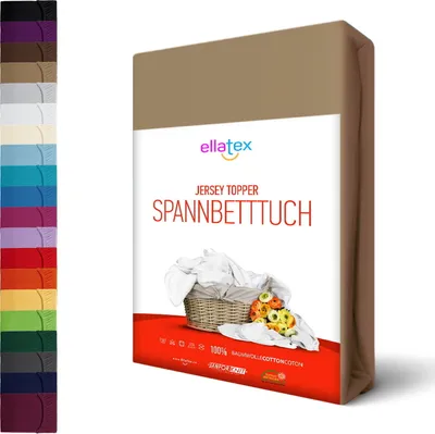 Produktbild von Jersey TOPPER Spannbettlaken 90x200 - 100x200cm Boxspringbett Spannbetttuch 100% Baumwolle, in Farbe: Beige