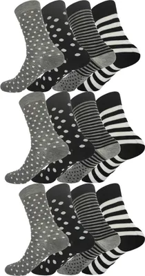 Produktbild von 12 Paar Damen Socken mit Muster Baumwolle; 12 Paar, Mix9/35-38