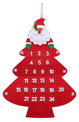 Filz-Adventskalender 24 Taschen 59x43 cm mehrfarbig