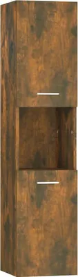 Obrázok produktu pre vidaXL Kúpeľňová skrinka Smoked Oak 30x30x130 cm Materiál dreva
