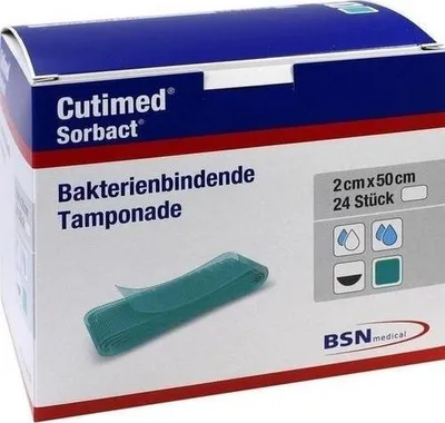 Produktbild von Cutimed Sorbact Tamponaden 2x50 cm 24 St