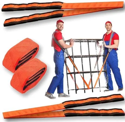Obrázok produktu pre Presťahovacie popruhy, 2,4 m – Nosné popruhy do 1000 kg – Ergonomické – Multifunkčné – S rukoväťou – Odolné – Vhodné na sťahovanie