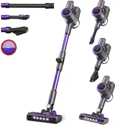 Immagine prodotto di Aspirapolvere a batteria - N700 - Potenza di aspirazione 30 kPa - Potenza 180 W - Autonomia fino a 45 min - Spazzola LED per pavimenti - Tre livelli - Bianco