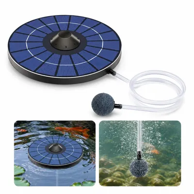 Produktbild von Solar-Teichbelüfter, tragbare leise Luftpumpe mit Luftausströmerstein, schwimmendes Teichbelüfter-Set, für Garten, Aquarium, Fischbecken, Hinterhof