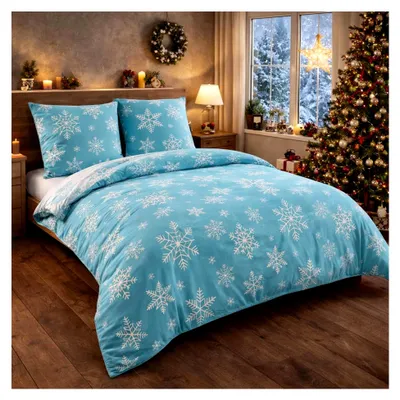 Produktbild von Biber Bettwäsche 200x200 cm Flauschige Winterbettwäsche 3-teilig 100% Baumwolle mit Reißverschluss Flanell Bettwäsche-Set mit Kissenbezügen 80x80 cm