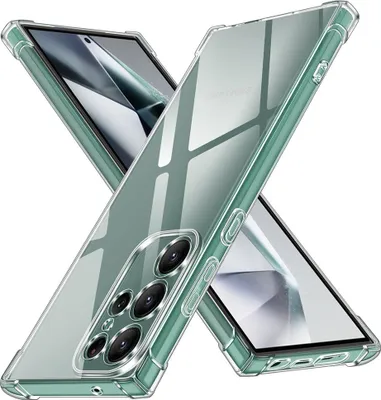 Obrázok produktu pre Puzdro na mobilný telefón vhodné pre Samsung Galaxy S24 Ultra transparentné - Nárazuvzdorné silikónové puzdro TPU s nárazníkom - Smartphonica