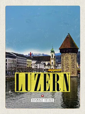 Immagine prodotto di vianmo Insegna in legno 40x30 cm Luzern Stadt Familienurlaub Wanderung