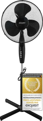 Produktbild von Exquisit Standventilator VS 35065 sw | Pianokey | 50 Watt | Oszillation | Schwarz