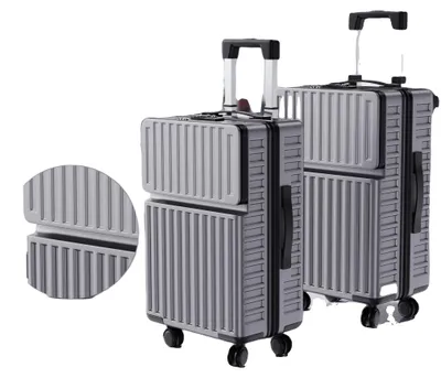 Image de Ensemble de valises, serrure TSA, matériau ABS résistant, gris