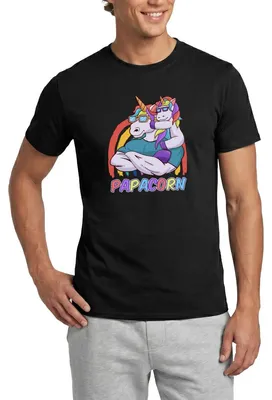 Produktbild von Spreadshirt Papacorn Cooler Papa Männer T-Shirt, M, Schwarz
