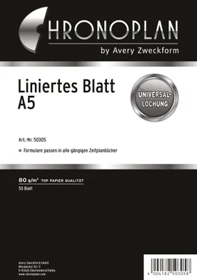 Produktbild von Linierte Blätter A5 VE=50x50 Blatt