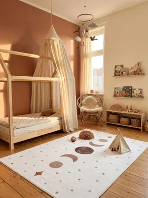 Teppich Creme rechteckig im Wohnzimmer Einrichtungsidee