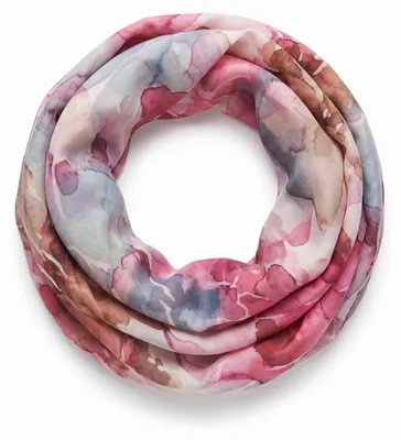 Produktbild von styleBREAKER Damen Loop Schal mit Aquarell Muster | leichter Schlauchschal 83x49 cm | weiche Viskose | stylischer Eyecatcher für Frühling & Alltag