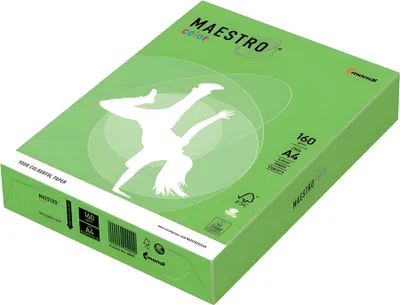 Produktbild von Kopierpapier Maestro Color DIN A4, 160 g/qm, mittelgrün, 500 Blatt