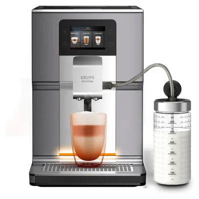 Obrázok produktu pre Krups Intuition Experience+ EA875E10, Espresso kávovar, 3 L, Mletá káva, Vstavaný mlynček, 1450 W, Šedá