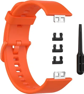 Produktbild von BStrap Silicone Armband für Huawei Watch Fit, orange