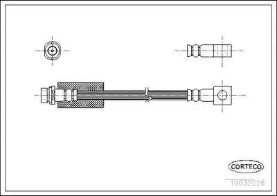 Produktbild von CORTECO 19032226 Bremsschlauch Hinten für FORD MONDEO II Kombi (BNP) MONDEO I Kombi (BNP)