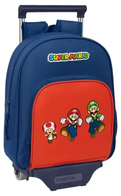 Produktbild von Safta Super Mario 10l 28x34x10 Cm Rucksack Mit Rollen Blau  Kinder Blau One Size