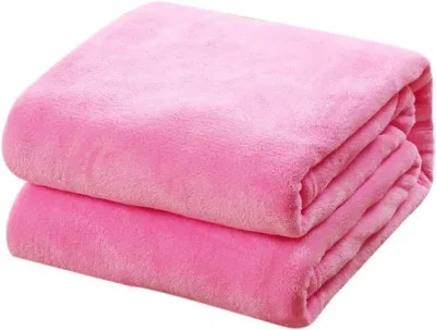Produktbild von Rosa Tagesdecke 100×140 cm – weicher/warmer Flanell, Babydecke/Sofadecke, pflegeleicht