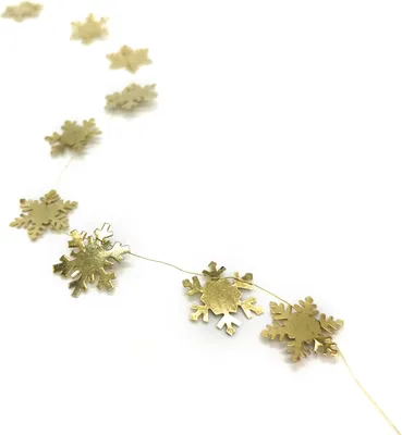 Produktbild von Metall Dekokette 40cm DIY Kerzenkette Bastel-Deko Floral Schneeflocken gold