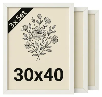 Productafbeelding van INNOVAHOME Fotolijst 30x40 cm, wit, van MDF - Set van 3 stuks