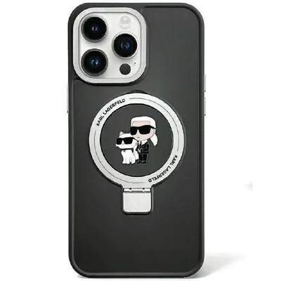 Produktbild von Karl Lagerfeld Ring Stand Case Karl&Choupettte Magsafe Do Iphone 15 - Czarne