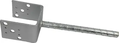 Produktbild von GeZu Impex® U-Pfostenträger 101 x 70 x 110 mm U-Form mit Steindolle 250 mm Stützenfuß Pfostenhalter