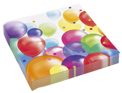 Zdjęcie produktu dla amscan 9900323 Serwetki z motywem Balon - 33 x 33 cm, 20 sztuk