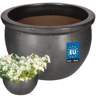 Obrázok produktu pre KOTARBAU® Keramický kvetináč do záhrady, vnútorný kvetináč, okrúhly, farba grafit