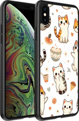 Produktbild von Smartphonica Handyhülle für iPhone X/Xs mit Katzendruck - TPU Rückseitenschutzhülle Katzen Design