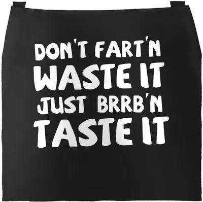 Produktbild von Grill-Schürze für Männer mit lustigem Spruch Waste-Taste Baumwoll-Schürze Küchenschürze Moonworks® schwarz unisize