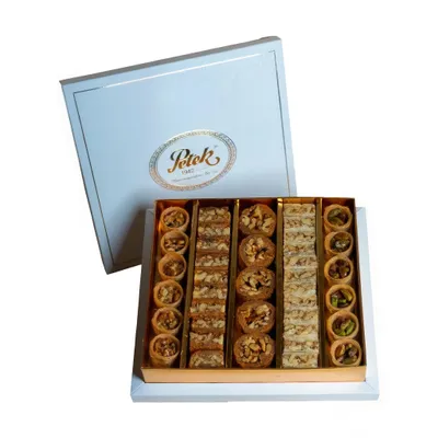 Produktbild von Petek 1942 Türkische Baklava Geschenkbox 485 g, 39 Stück, Pistazie & Walnuss