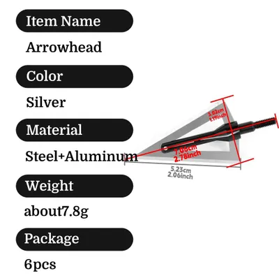 Produktbild von Bogenschießpfeilspitzen - Jagdspitzen - 6 Stück - Robust - Für Recurve- und Compoundbögen - Jagd, Schießen, Training und Angeln - Typ 1