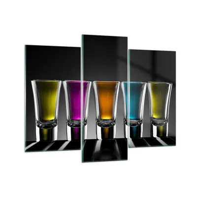 Produktbild von Bilder auf glas - Gläser Alkohol trinken Saft - 130x100cm - Glasbilder - Wandbilder - Kunstdruck - zum Aufhängen bereit - Wanddekoration aus Glas - Glas Bilder - Wandbild auf Glas - GCB130x100-2194