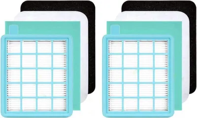 Produktbild von 2x HEPA-Filter passend für Philips PowerPro Compact/Active Series Staubsauger - Staubsaugerfilter Filterset Ersatz FC8058/01