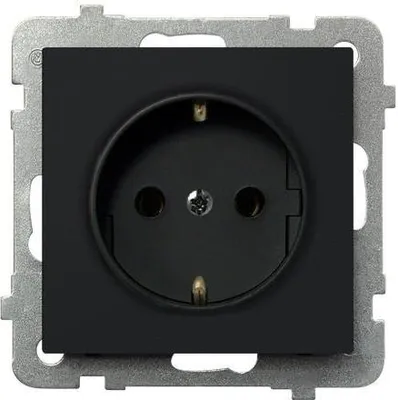 Immagine prodotto di Presa semplice con messa a terra Schuko, nera metallizzata, Ospel Sonata GP-1RS/m/33