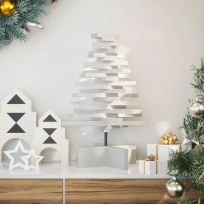 Produktbild von Schlichtes Weihnachtsbaum zum Schmücken Weiß 60 cm Massivholz Kiefer - Künstliche Weihnachtsbäume DE9078956 1parcel