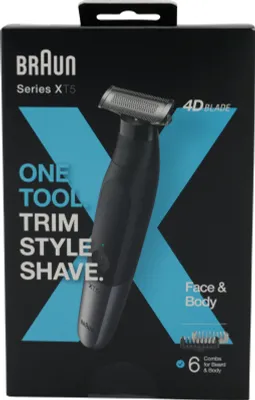 Produktbild von Braun XT5200, Schwarz, Silber, Rechteck, 1 mm, 5 mm, Bart, Gesicht, Akku