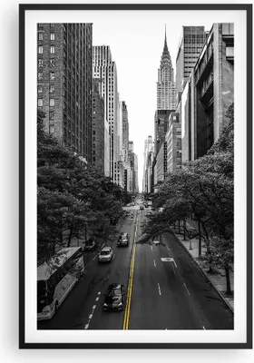 Produktbild von Gerahmtes Poster - Schwarzer Rahmen - Broadway New York - 61x91,5 cm - Wand Bild - Wanddeko - Wandbilder - Kunstposter - Wandposter - Bilderrahmen - Bilder - Kunstdruck - P2BPA61x91-5184