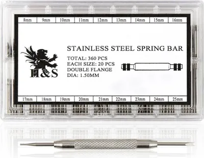 Produktbild von H&S Uhrenarmband Stifte & Federstege - 360 Ersatzteile - Edelstahl Federstifte für Armband Uhren inklusive Stift Entferner