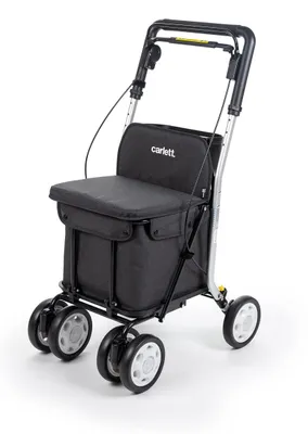 Einkaufstrolley-Rollator mit Sitz, 29 l/15 kg, 4 Räder, schwarz