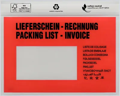Produktbild von UNIPACK Begleitpapiertasche C6, mit Druck, Lieferschein/Rechnung