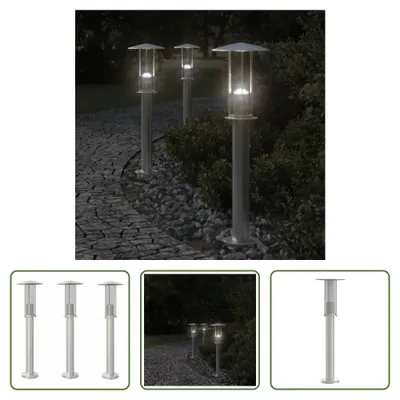 Obrázek produktu pro The Living Store Světla na cestu 3 ks stříbrná 60 cm nerezová ocel