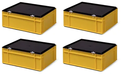Obrázok produktu pre Sada štyroch stohovateľných prepravných boxov s vekom