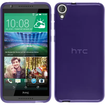 Produktbild von PhoneNatic Case kompatibel mit HTC Desire 820 - lila Silikon Hülle transparent + 2 Schutzfolien