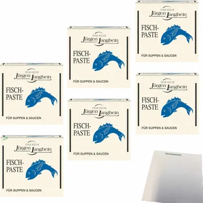 Produktbild von Jürgen Langbein Fisch-Suppen-Paste 6er Pack (6x50g Packung) + usy Block