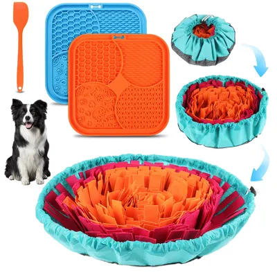 Schnüffelteppich für Hunde mit 2 Leckmatten und Spatel, 50 cm